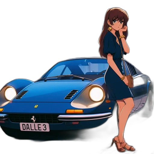 car, dress, jacket, anime transparent PNG cut-out