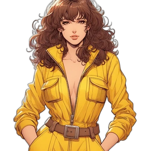 jacket, dress, hair, concept art transparent PNG cut-out