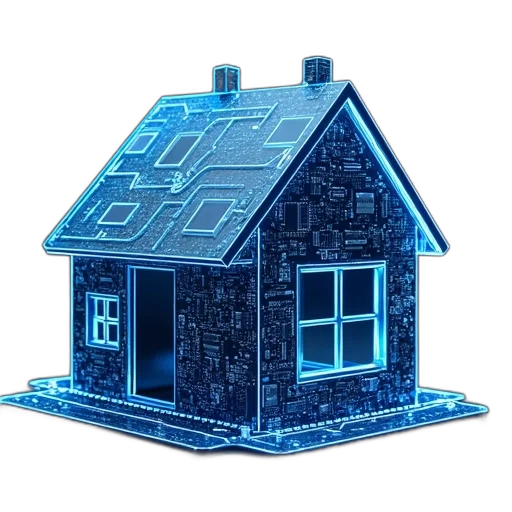 building, 3d render, concept art, blue transparent PNG cut-out