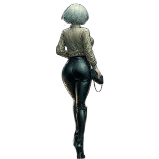 jacket, robot, weapon, staff transparent PNG cut-out