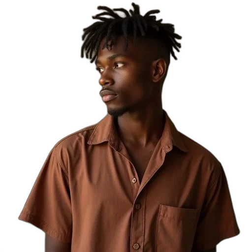 jacket, staff, hair, face transparent PNG cut-out