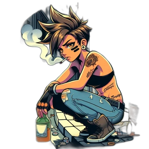 jacket, cyberpunk, comic book art, concept art transparent PNG cut-out