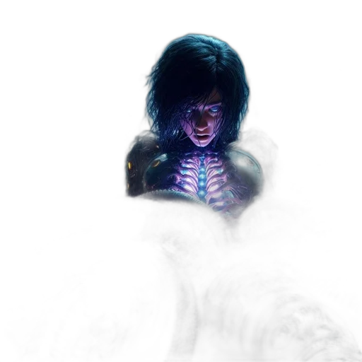 face, hair, robot, creature transparent PNG cut-out