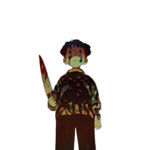 staff, sword, creature, jacket transparent PNG cut-out