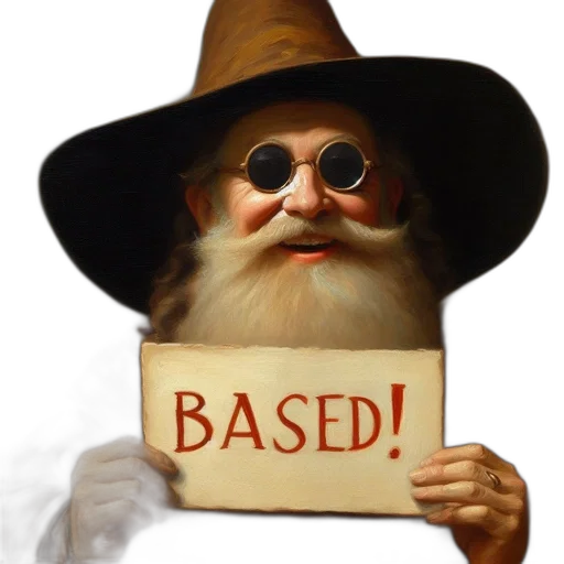 hat, staff, face, 3d render transparent PNG cut-out