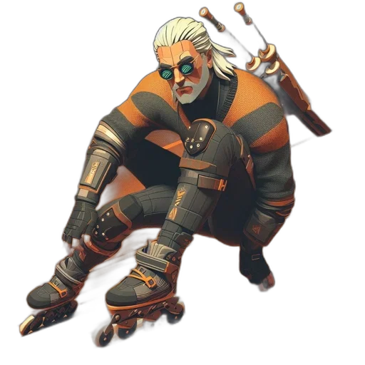 jacket, weapon, staff, creature transparent PNG cut-out