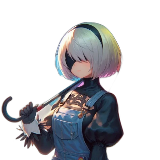 staff, robot, weapon, jacket transparent PNG cut-out
