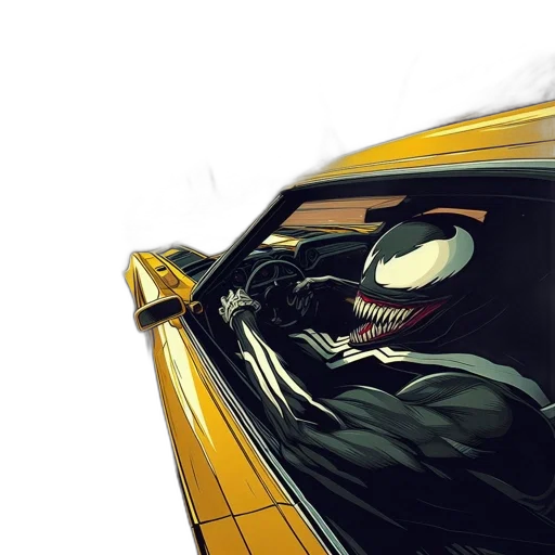 car, comic book art, concept art, photorealistic transparent PNG cut-out
