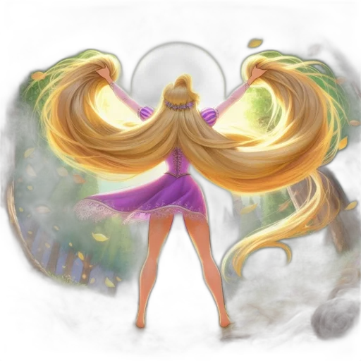 hair, staff, fantasy art, concept art transparent PNG cut-out