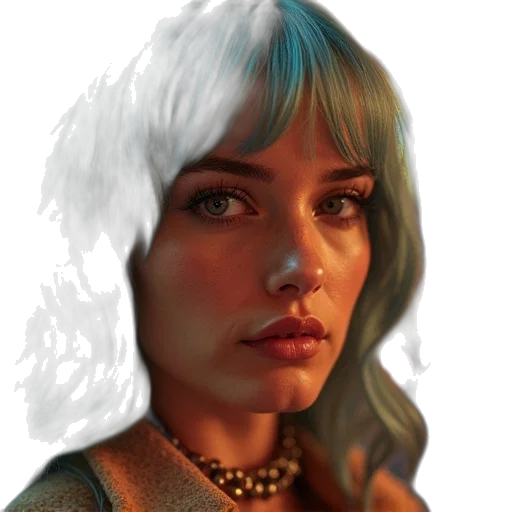 face, hair, robot, jacket transparent PNG cut-out