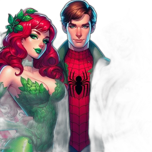comic book art, concept art, fantasy art, two transparent PNG cut-out