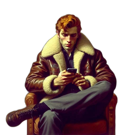 jacket, furniture, face, concept art transparent PNG cut-out