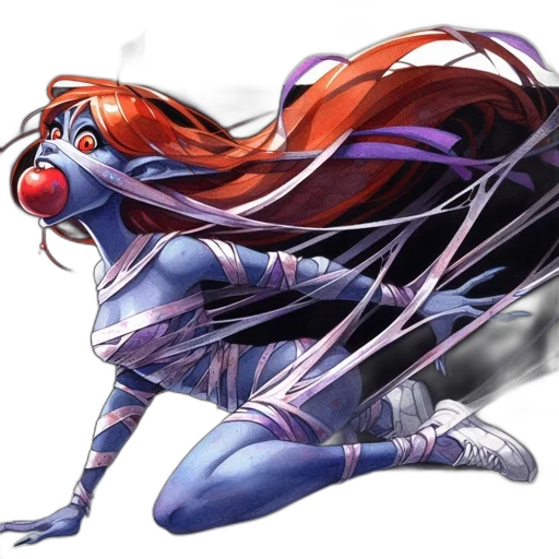 hair, mask, weapon, dress transparent PNG cut-out