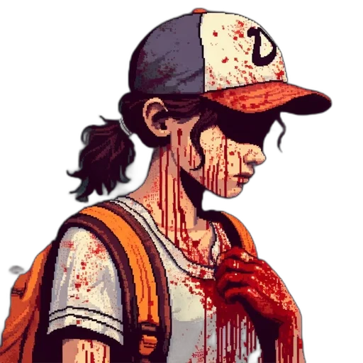 face, hat, comic book art, pixel art transparent PNG cut-out