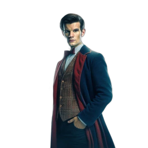 jacket, face, concept art, comic book art transparent PNG cut-out