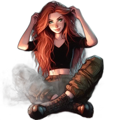 hair, dragon, fantasy art, concept art transparent PNG cut-out