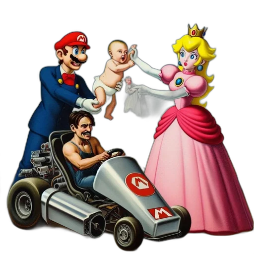 crown, dress, car, weapon transparent PNG cut-out