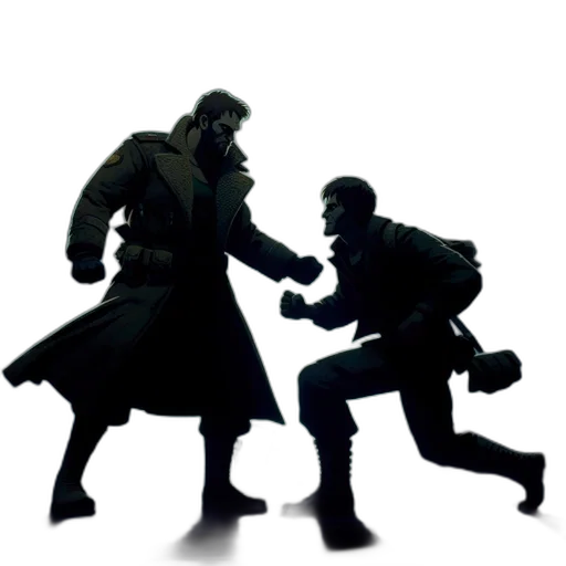 jacket, weapon, concept art, comic book art transparent PNG cut-out