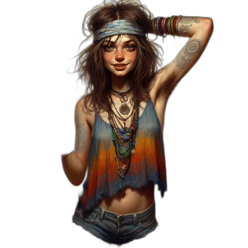 jewelry, staff, face, dress transparent PNG cut-out