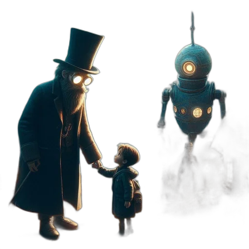 robot, concept art, pixel art, comic book art transparent PNG cut-out