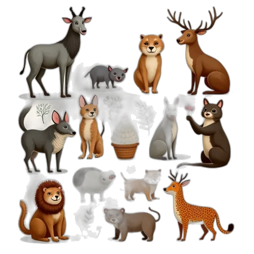animal, concept art, pixel art, fantasy art transparent PNG cut-out