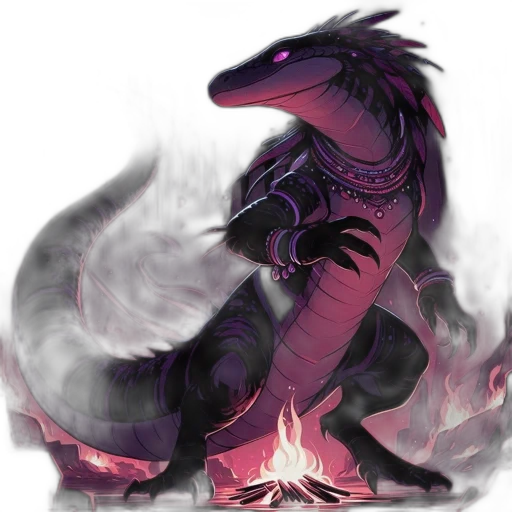 dragon, creature, animal, staff transparent PNG cut-out