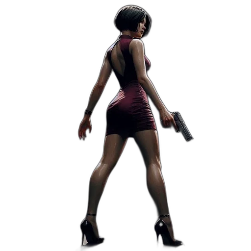 dress, weapon, concept art, 3d render transparent PNG cut-out