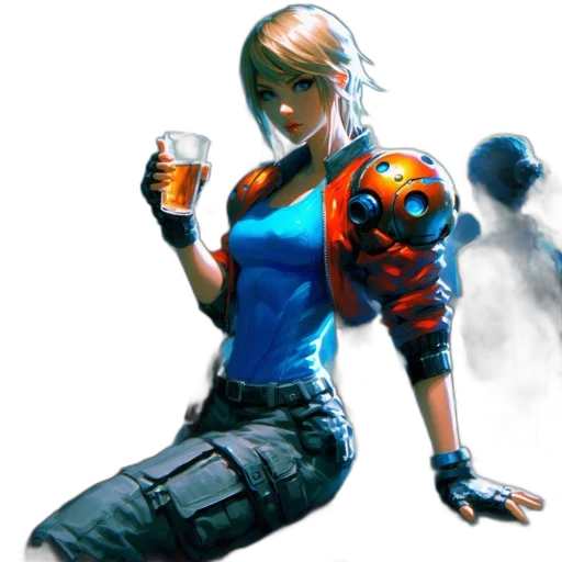 concept art, cyberpunk, fantasy art, comic book art transparent PNG cut-out