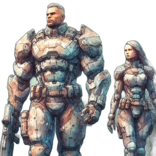 robot, concept art, comic book art, fantasy art transparent PNG cut-out