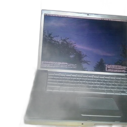 3d render, fog, laptop, picture transparent PNG cut-out