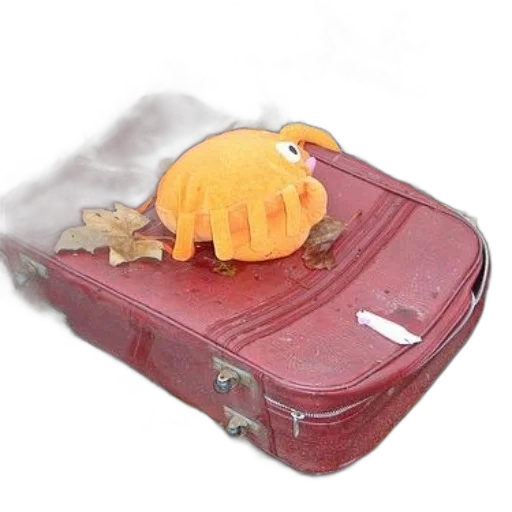 creature, red, suitcase, orange transparent PNG cut-out