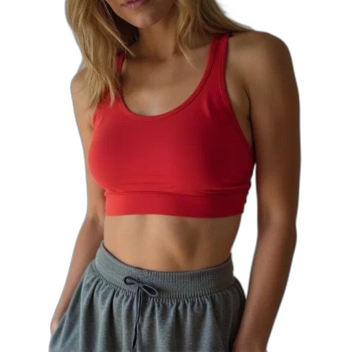 jacket, red, woman, wearing transparent PNG cut-out