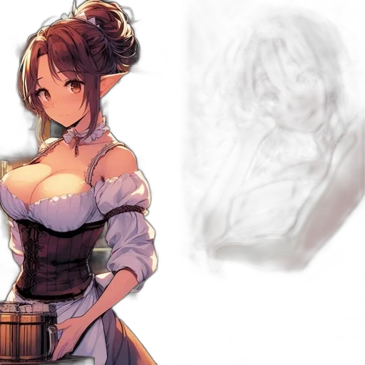 dress, crown, staff, concept art transparent PNG cut-out