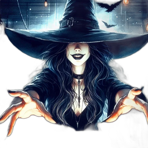 hat, mask, staff, fantasy art transparent PNG cut-out