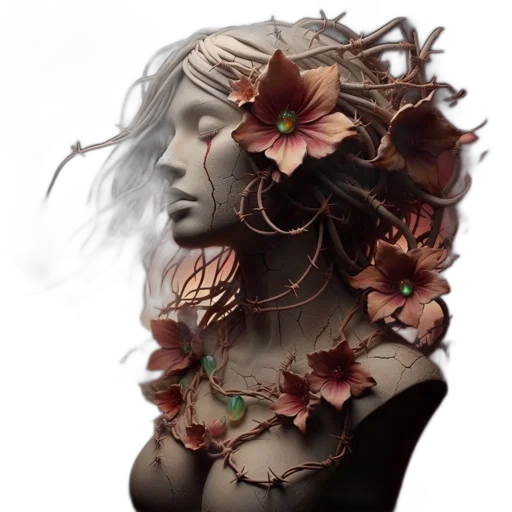 flower, crown, mask, face transparent PNG cut-out