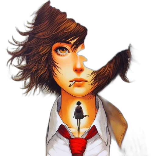 staff, face, hair, jacket transparent PNG cut-out