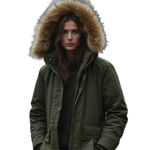 jacket, photorealistic, earth tones, green transparent PNG cut-out