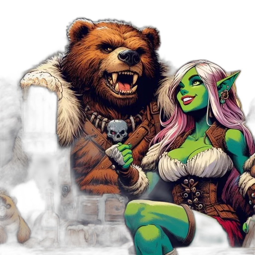 fantasy art, concept art, comic book art, pixel art transparent PNG cut-out