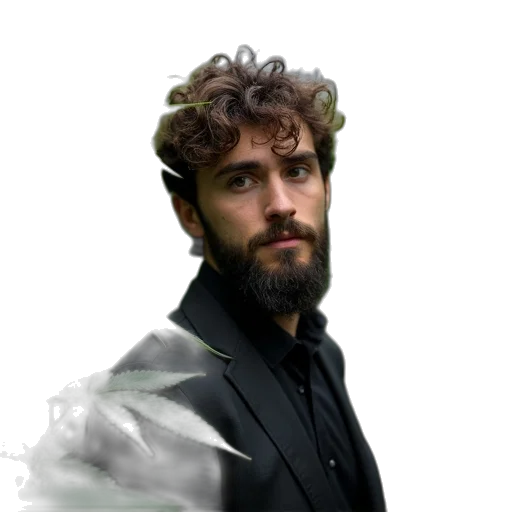 jacket, staff, face, robot transparent PNG cut-out