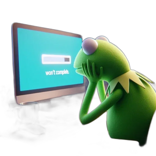 staff, 3d render, animated, kermit transparent PNG cut-out