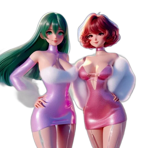 dress, concept art, vaporwave, 3d render transparent PNG cut-out