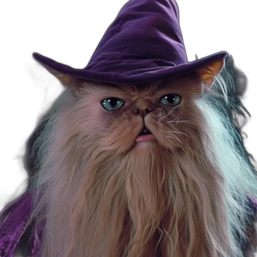 hat, animal, creature, staff transparent PNG cut-out