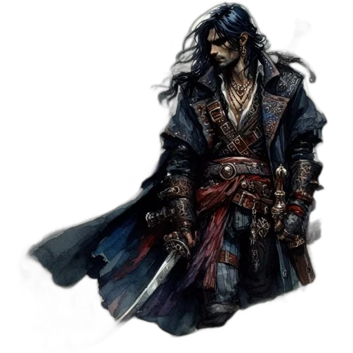 sword, jacket, weapon, fantasy art transparent PNG cut-out