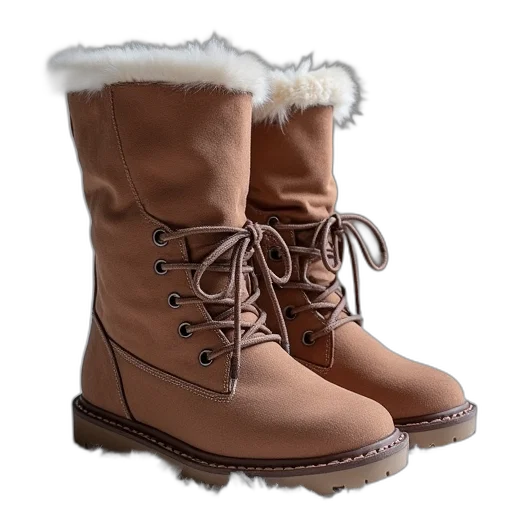 shoes, 3d render, snow, boots transparent PNG cut-out