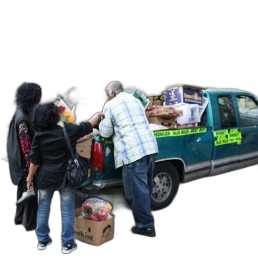 car, staff, city street, group transparent PNG cut-out