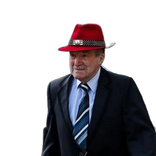 hat, staff, jacket, elderly transparent PNG cut-out