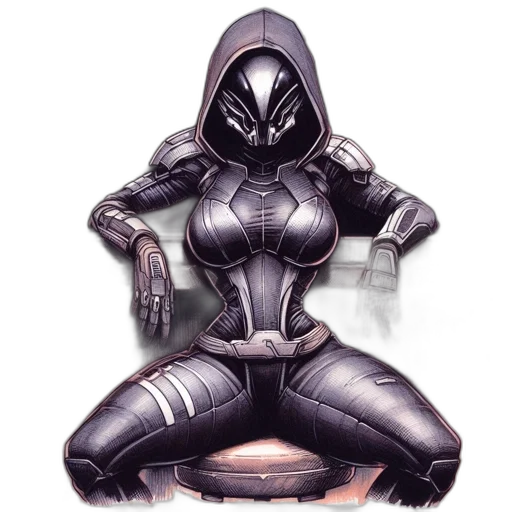jacket, robot, mask, comic book art transparent PNG cut-out