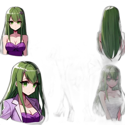 hair, dress, anime, concept art transparent PNG cut-out