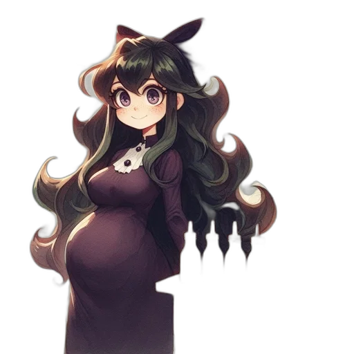 dress, staff, crown, creature transparent PNG cut-out