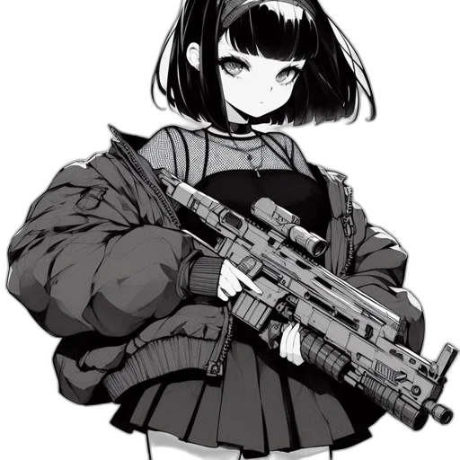 weapon, jacket, animal, staff transparent PNG cut-out